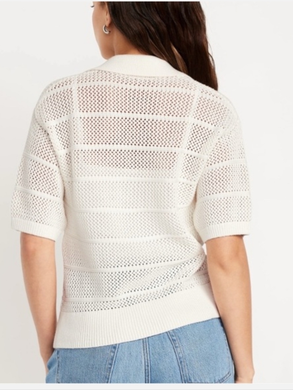 Old Navy Open Stitch Polo Top New With Tags Size Medium - Picture 2 of 5